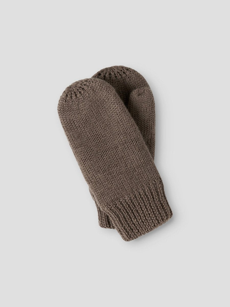 name it mini FLASH WOOL MITTEN 3FO - Walnut | Torgunns Barneklær AS