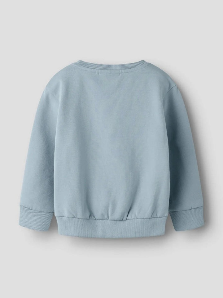 name it mini HALVOR TRAKTOR LS SWEAT - Blue Fog | Torgunns Barneklær AS