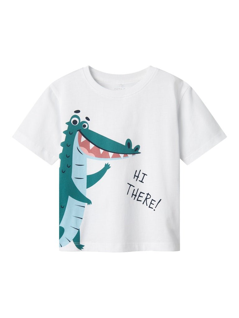 name it mini HELGE SS NREG TOP PB - Lucent White | Torgunns Barneklær AS