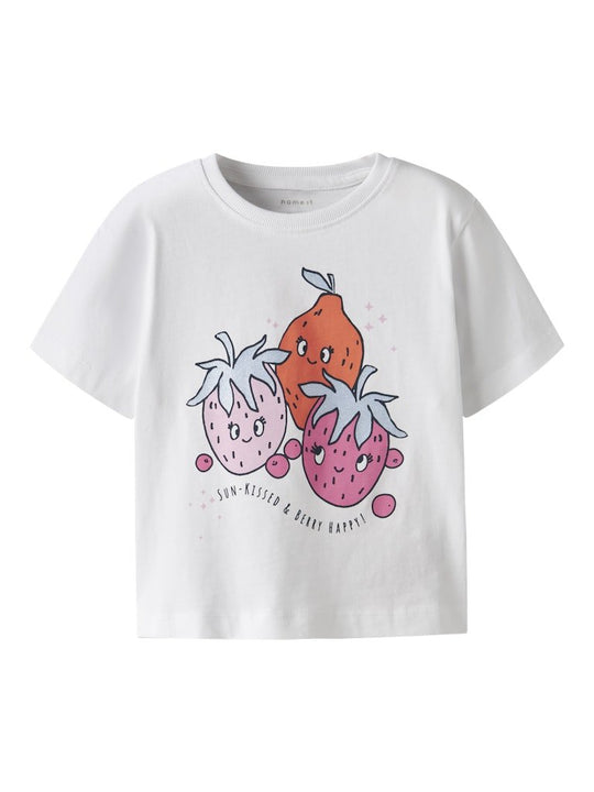 name it mini HELKA SS NREG TOP PB - Lucent White | Torgunns Barneklær AS