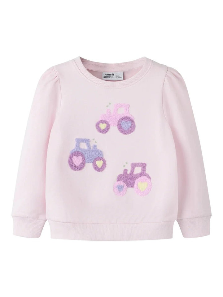 name it mini HIANA TRAKTOR LS SWEAT - Cradle Pink | Torgunns Barneklær AS
