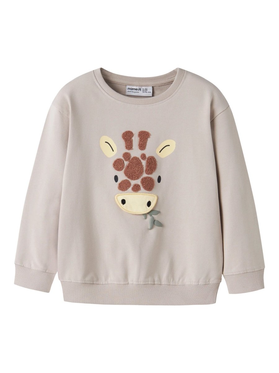name it mini HOLE LS SWEAT - Chateau Gray | Torgunns Barneklær AS