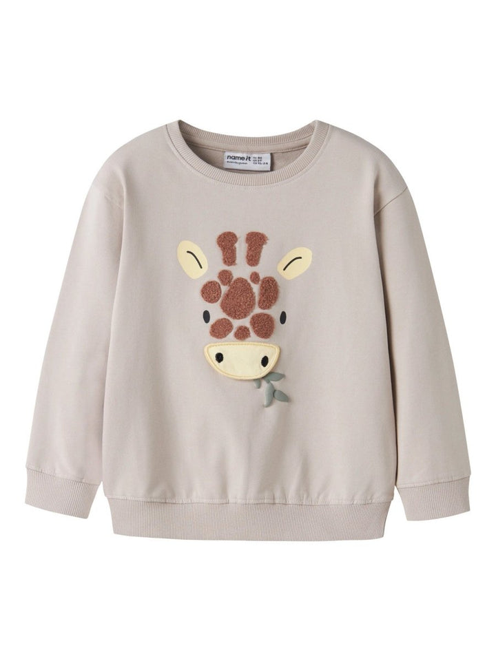 name it mini HOLE LS SWEAT - Chateau Gray | Torgunns Barneklær AS