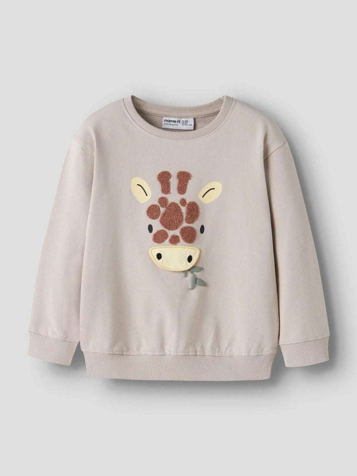 name it mini HOLE LS SWEAT - Chateau Gray | Torgunns Barneklær AS