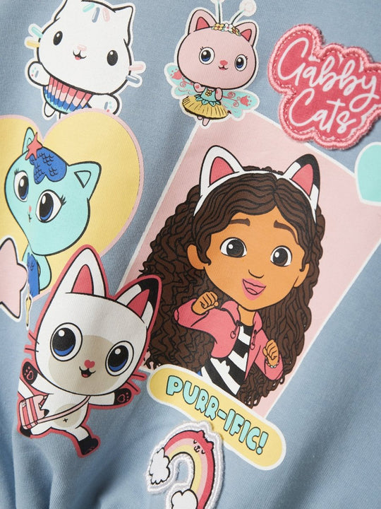 name it mini JYLA GABBY SWEAT - Dusty Blue | Torgunns Barneklær AS