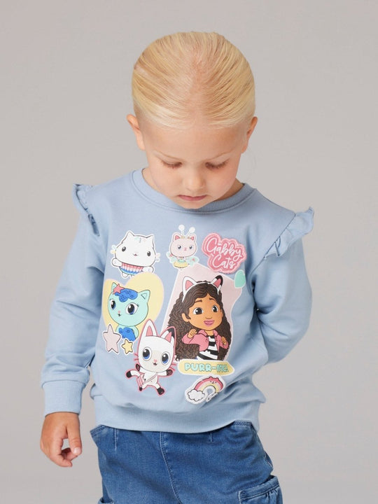 name it mini JYLA GABBY SWEAT - Dusty Blue | Torgunns Barneklær AS