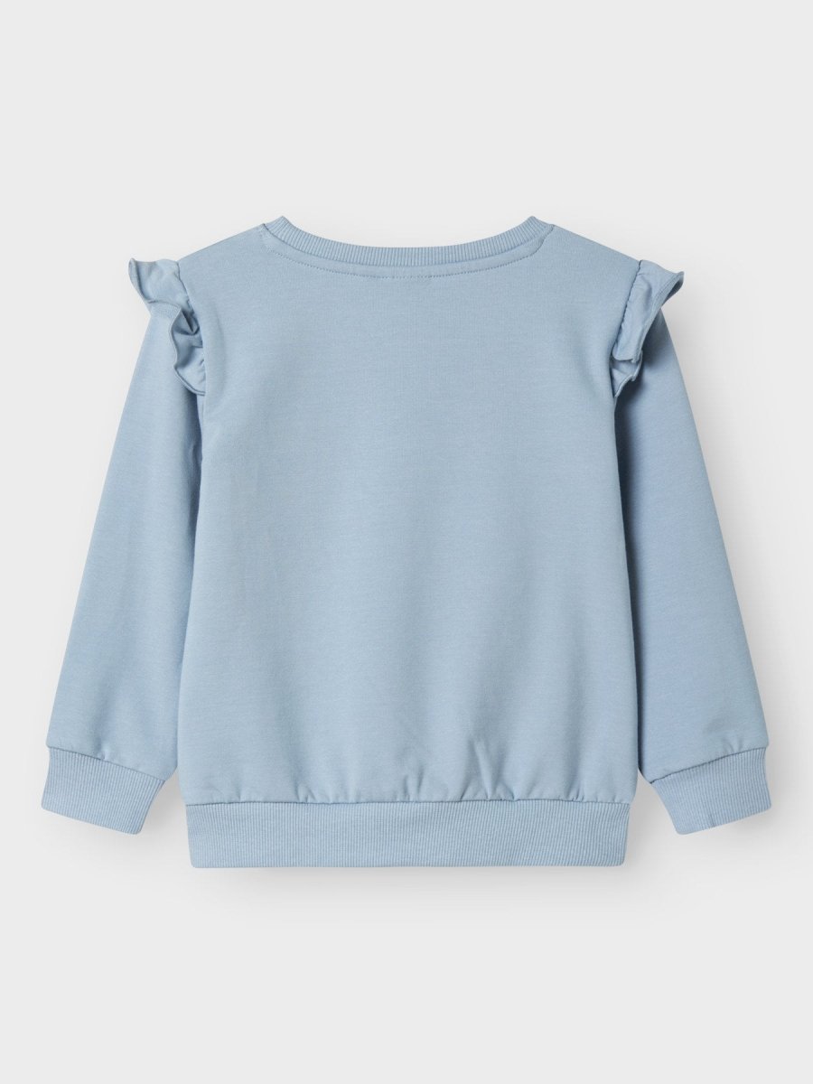 name it mini JYLA GABBY SWEAT - Dusty Blue | Torgunns Barneklær AS