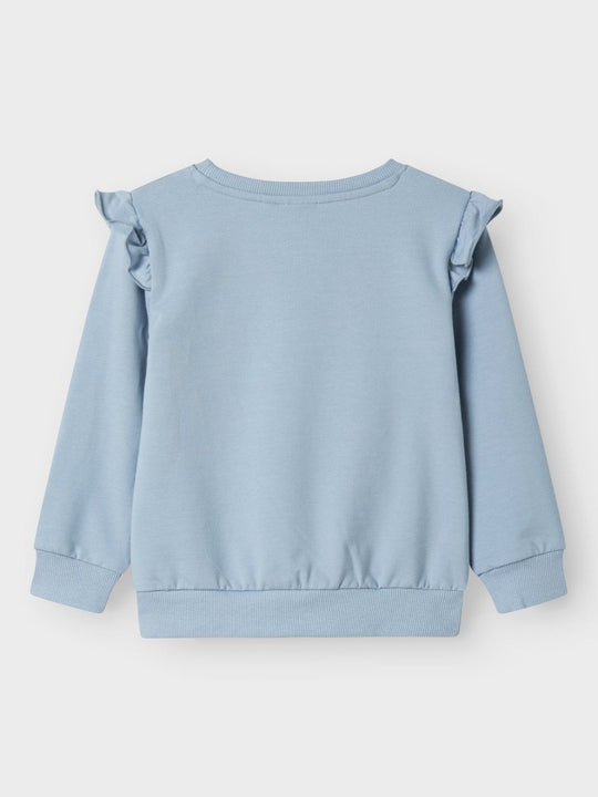 name it mini JYLA GABBY SWEAT - Dusty Blue | Torgunns Barneklær AS