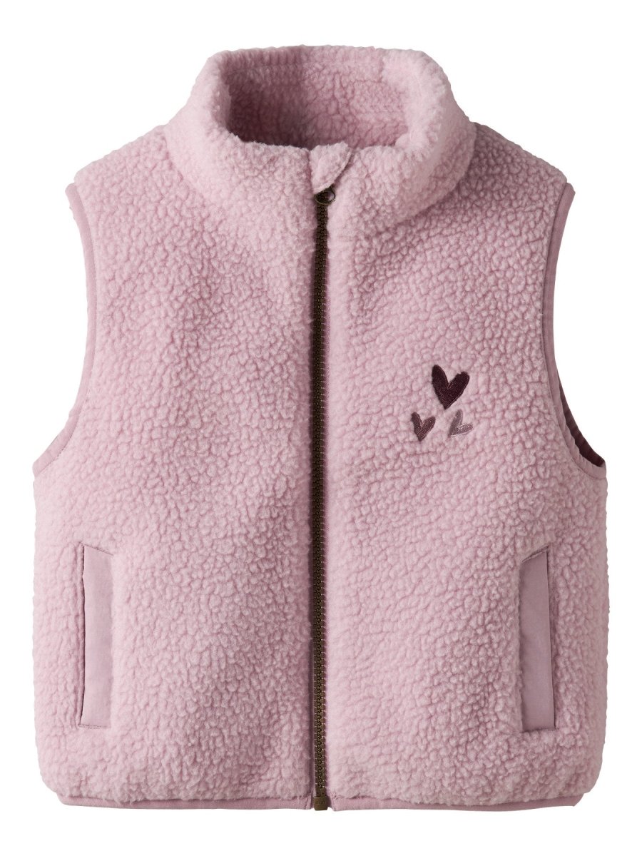 name it mini MALL SHERPA VEST - Keepsake Lilac | Torgunns Barneklær AS