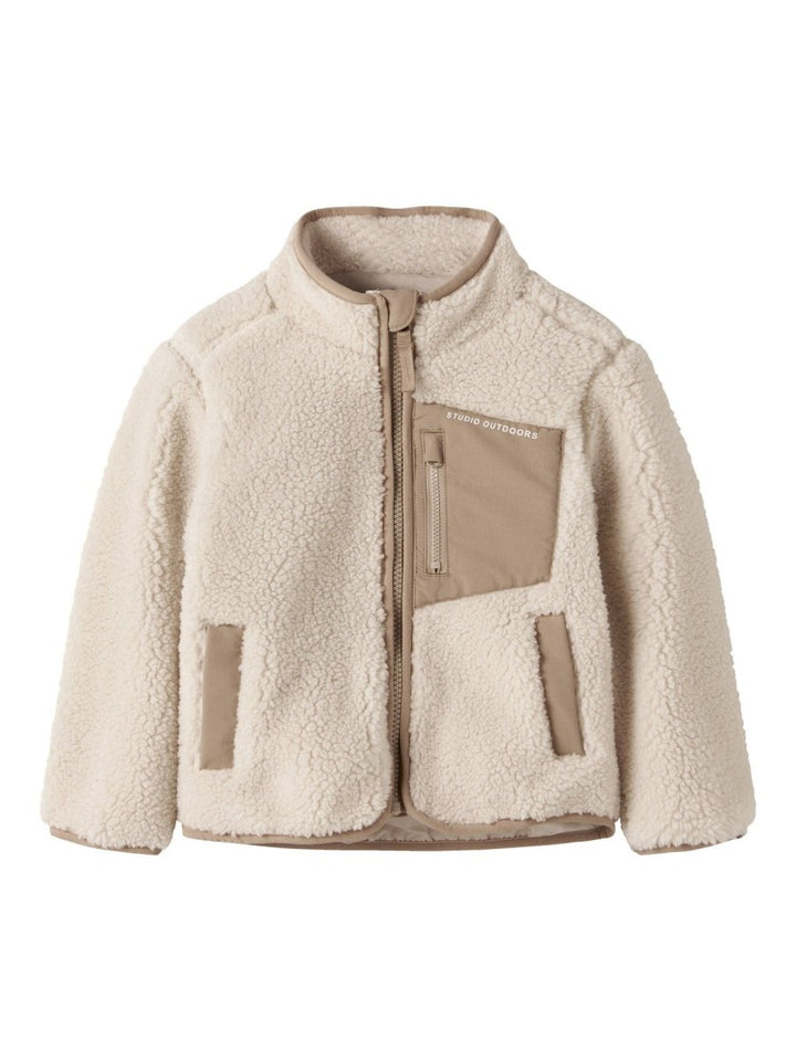 name it mini MATTIA SHERPA JACKET - Moonbeam | Torgunns Barneklær AS