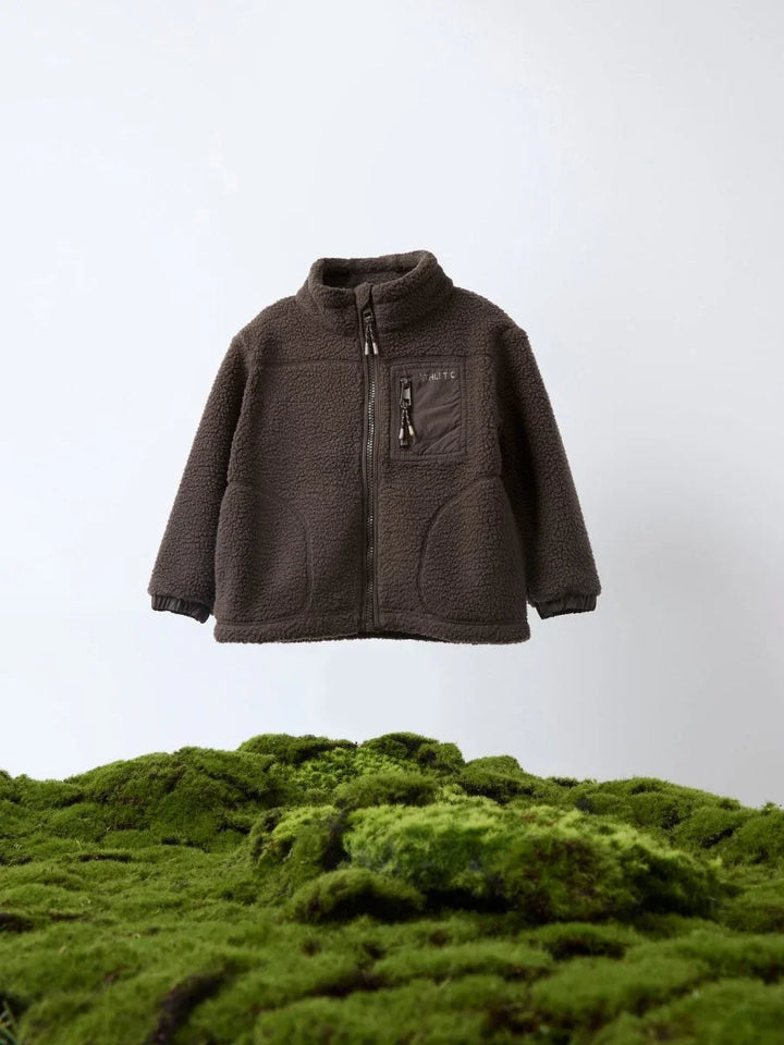 name it mini MILLER SHERPA JACKET - Chocolate Brown | Torgunns Barneklær AS
