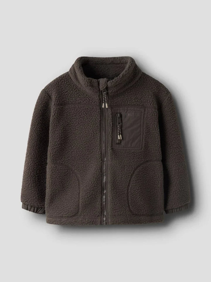 name it mini MILLER SHERPA JACKET - Chocolate Brown | Torgunns Barneklær AS