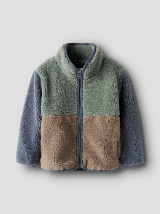 name it mini MIMBA SHERPA JACKET - Chinois Green | Torgunns Barneklær AS