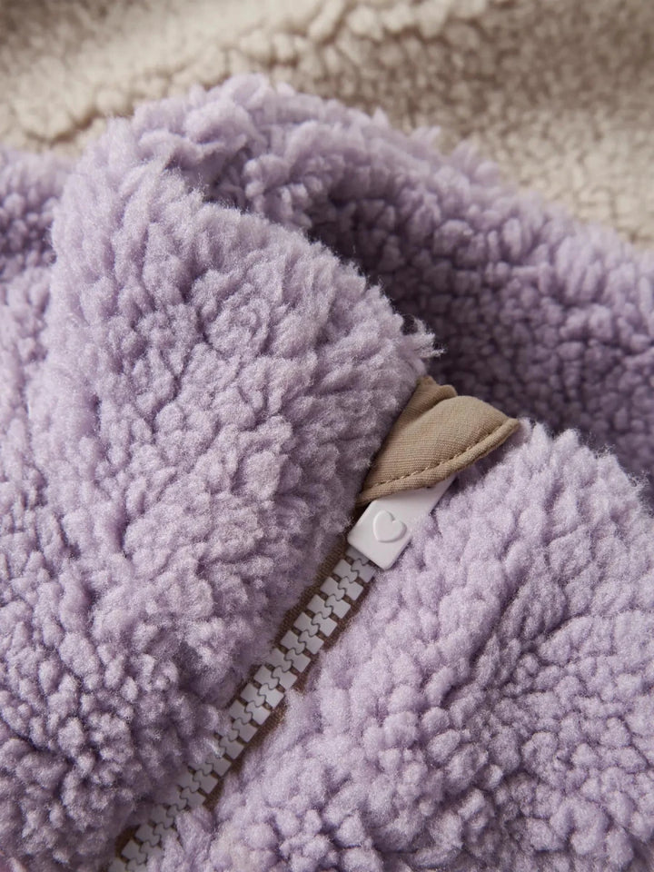 name it mini MONICA TEDDY JACKET BLOCK - Peyote | Torgunns Barneklær AS