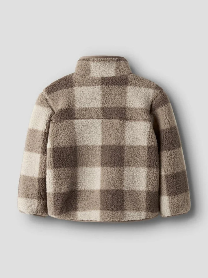 name it mini MONICO Sherpa jakke - Fossil | Torgunns Barneklær AS