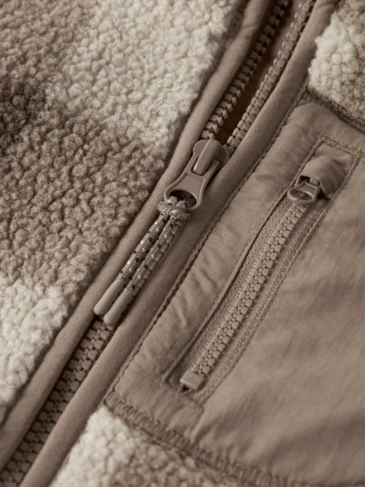 name it mini MONICO Sherpa jakke - Fossil | Torgunns Barneklær AS