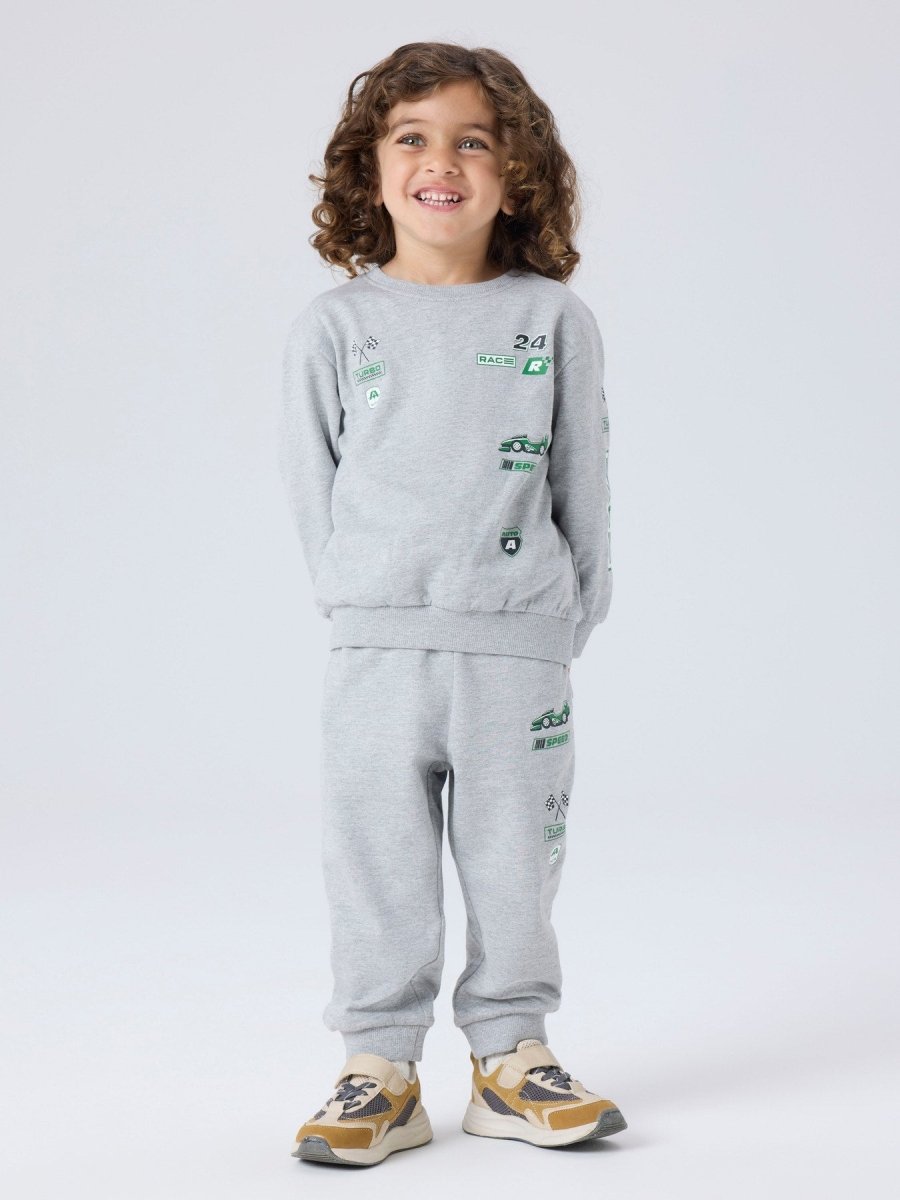 name it mini NILIUS LS SWEAT - Grey Melange | Torgunns Barneklær AS
