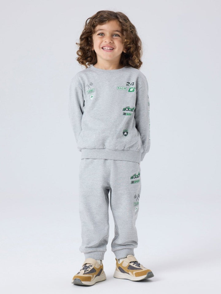 name it mini NILIUS LS SWEAT - Grey Melange | Torgunns Barneklær AS