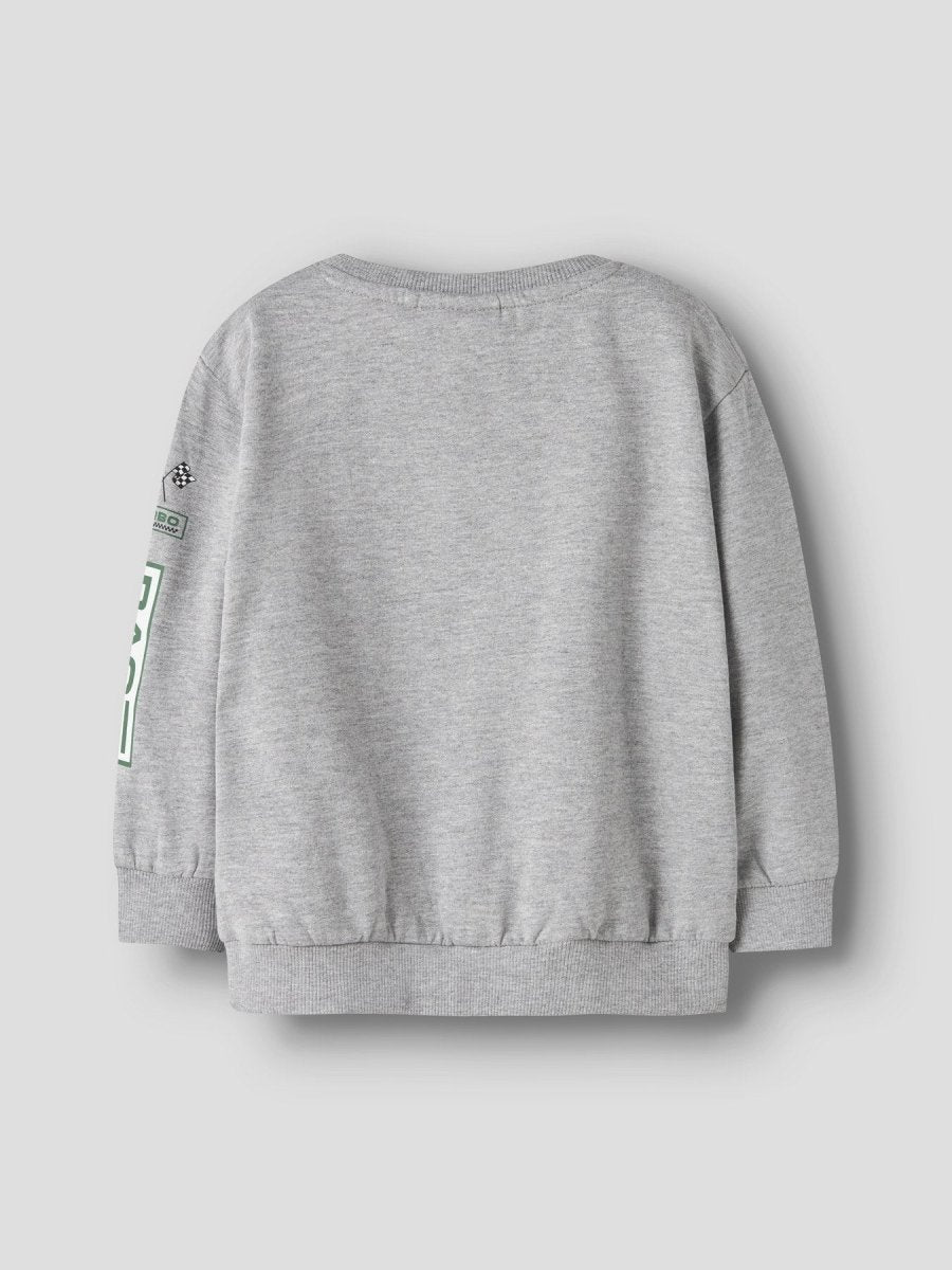 name it mini NILIUS LS SWEAT - Grey Melange | Torgunns Barneklær AS