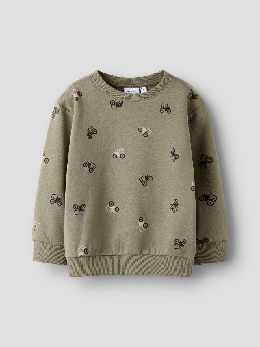 name it mini NIVANO LS SWEAT - Dusty Olive | Torgunns Barneklær AS