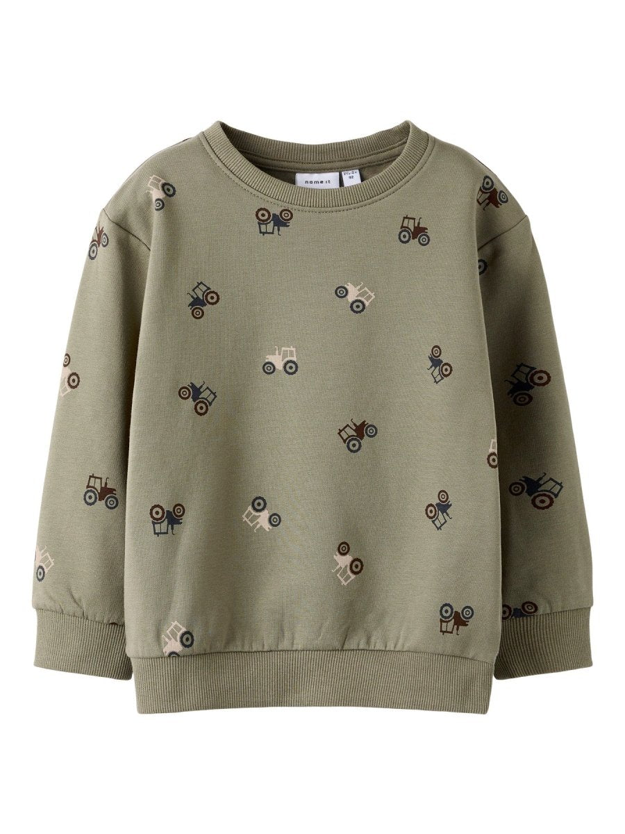 name it mini NIVANO LS SWEAT - Dusty Olive | Torgunns Barneklær AS