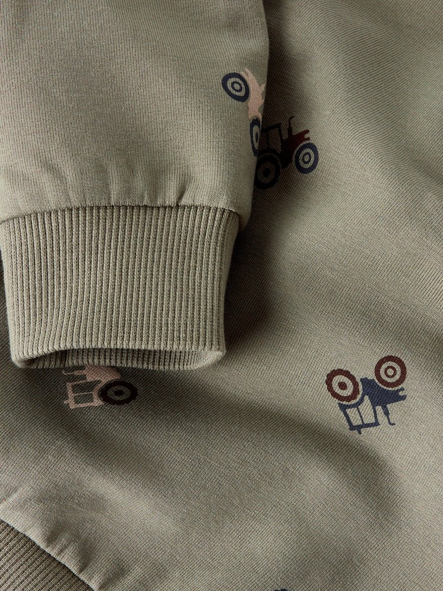 name it mini NIVANO LS SWEAT - Dusty Olive | Torgunns Barneklær AS