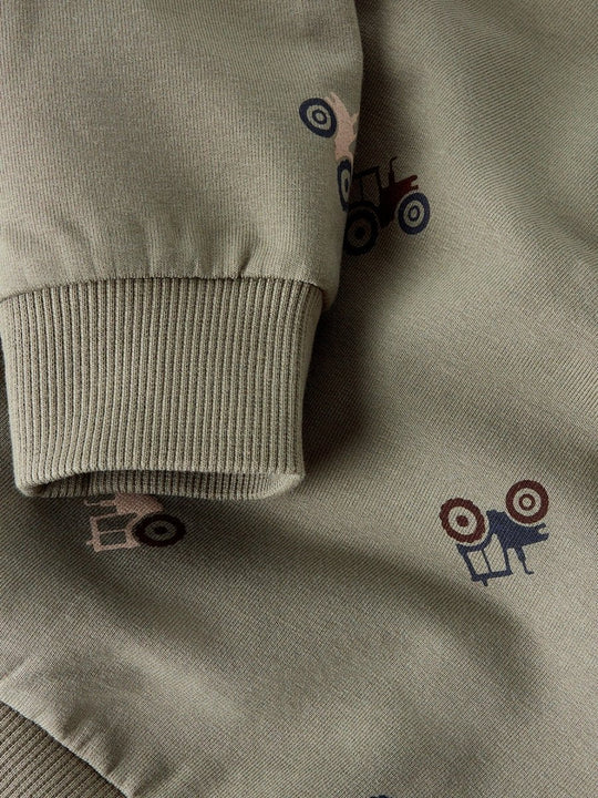 name it mini NIVANO LS SWEAT - Dusty Olive | Torgunns Barneklær AS