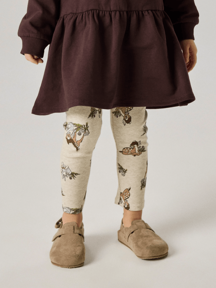name it mini NONNA BAMBI leggings - Peyote Melange | Torgunns Barneklær AS
