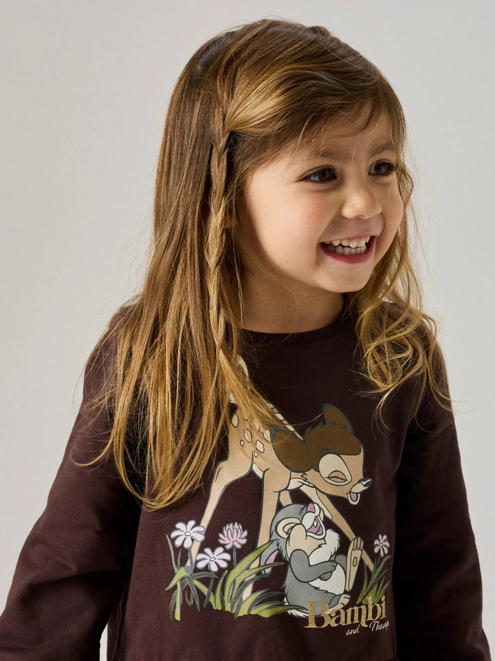 name it mini NORA BAMBI kjole - Chocolate Plum | Torgunns Barneklær AS