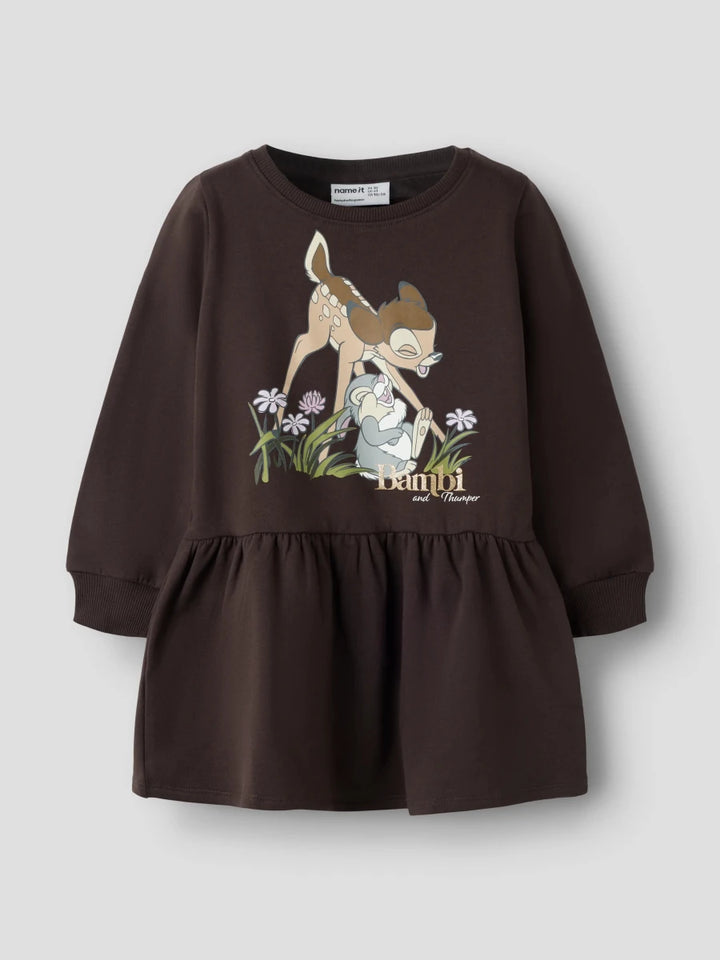 name it mini NORA BAMBI kjole - Chocolate Plum | Torgunns Barneklær AS