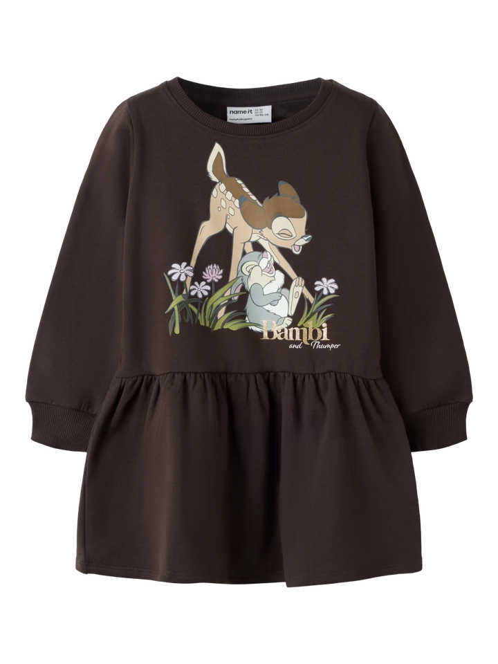 name it mini NORA BAMBI kjole - Chocolate Plum | Torgunns Barneklær AS