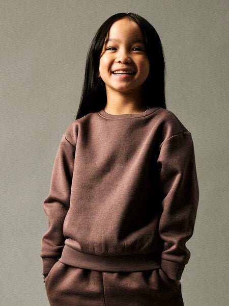 name it mini OANNE LS NREG SWEAT SET - Peppercorn | Torgunns Barneklær AS