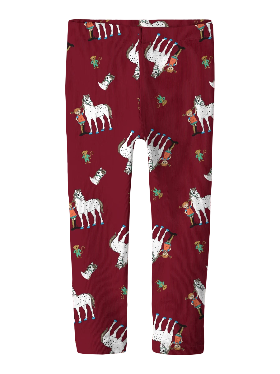 name it Mini OKKA PIPPI leggings – Red Dahlia | Torgunns Barneklær AS