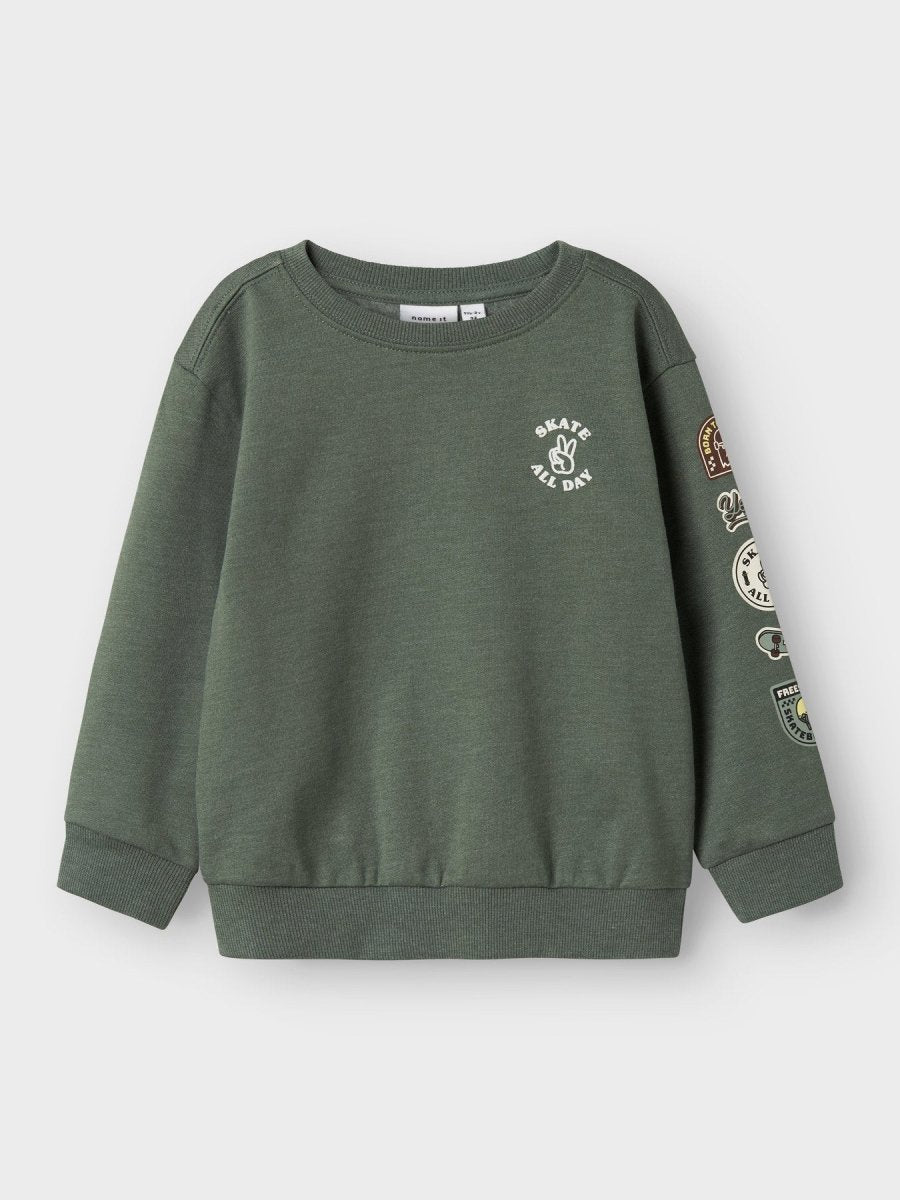 name it mini OLAF LS SWEAT - Laurel Wreath | Torgunns Barneklær AS