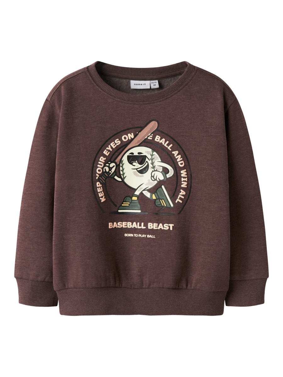 name it mini OLAF LS SWEAT - Shaved Chocolate | Torgunns Barneklær AS