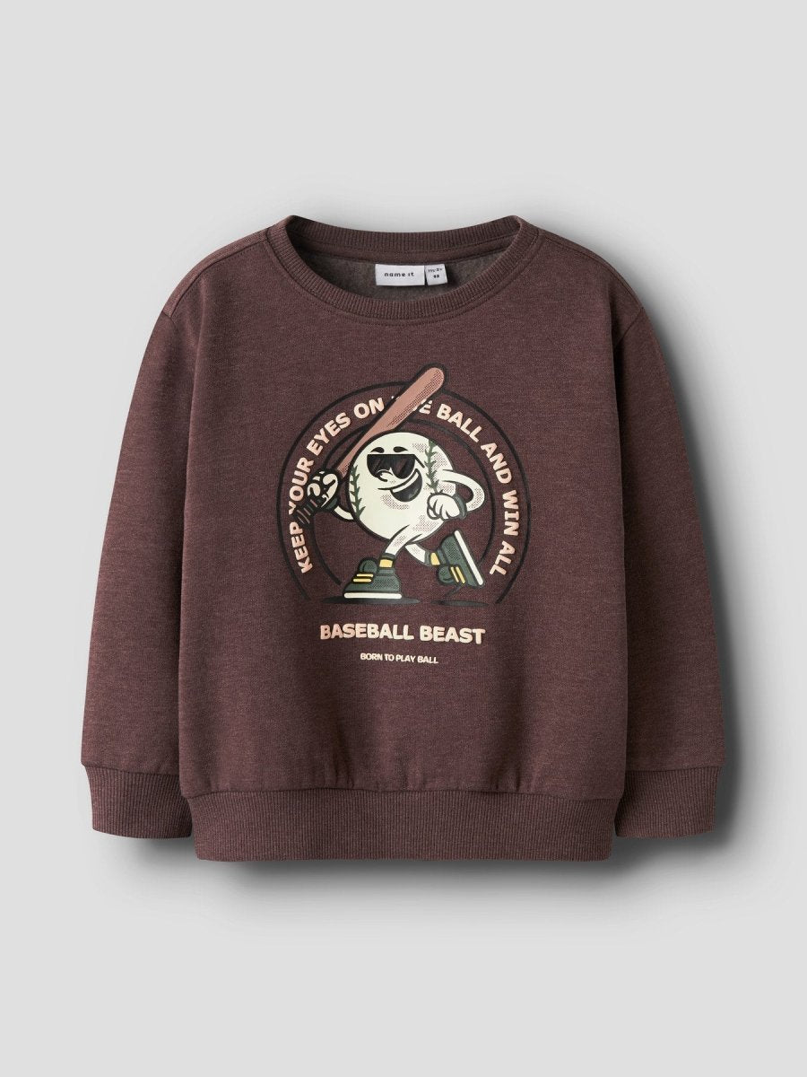 name it mini OLAF LS SWEAT - Shaved Chocolate | Torgunns Barneklær AS