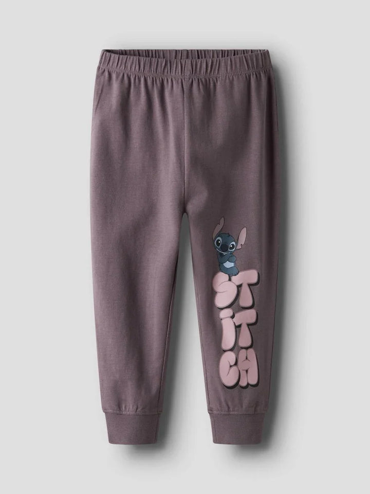 Mørkegrå Stitch-barnsbukser med print, myke og komfortable for små barn