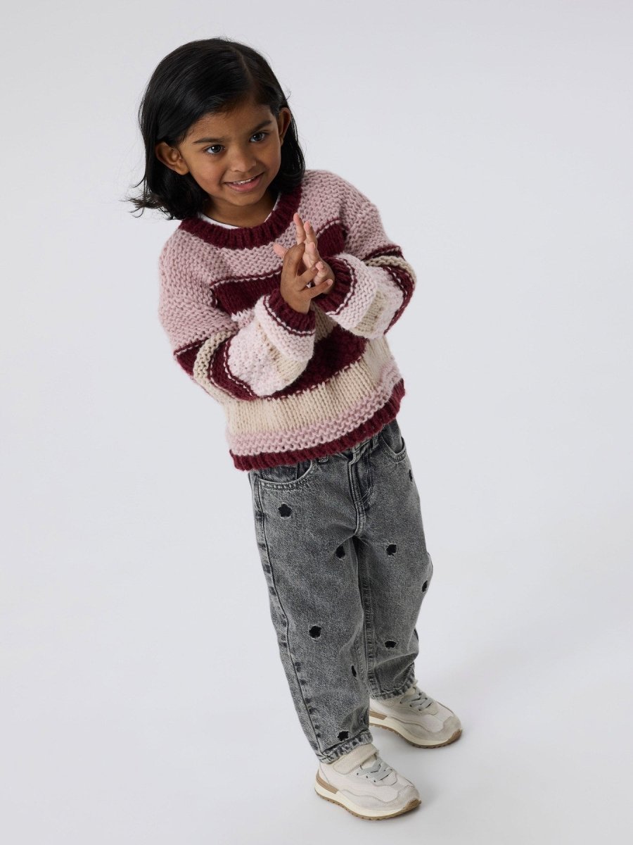 name it mini OLINE LS KNIT - Burgundy | Torgunns Barneklær AS