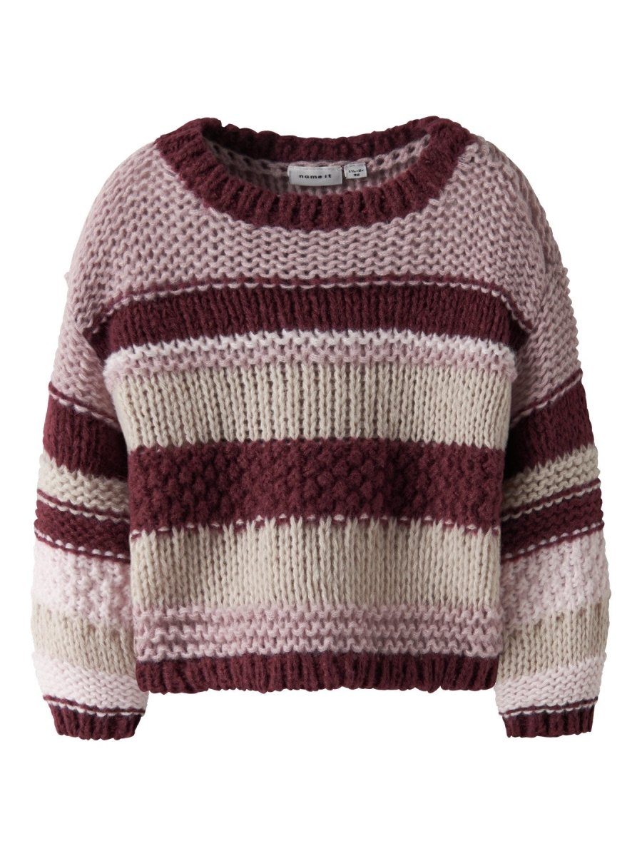 name it mini OLINE LS KNIT - Burgundy | Torgunns Barneklær AS