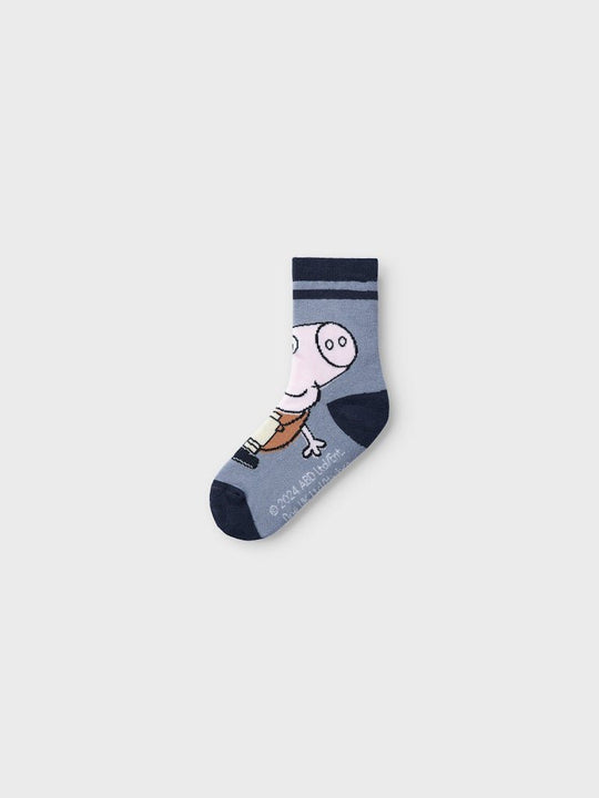 name it mini ORLA Georg Gris 3 pk Sokker - Dark Sapphire | Torgunns Barneklær AS