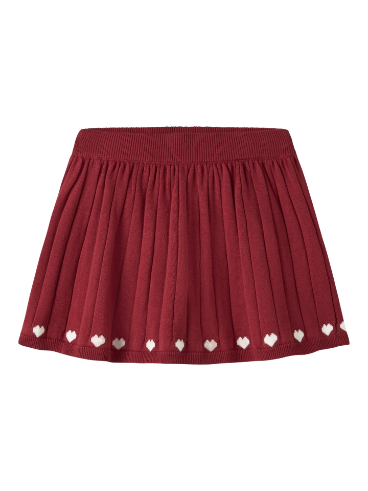 name it mini RALBOS strikkeskjørt - Red Dahlia | Torgunns Barneklær AS