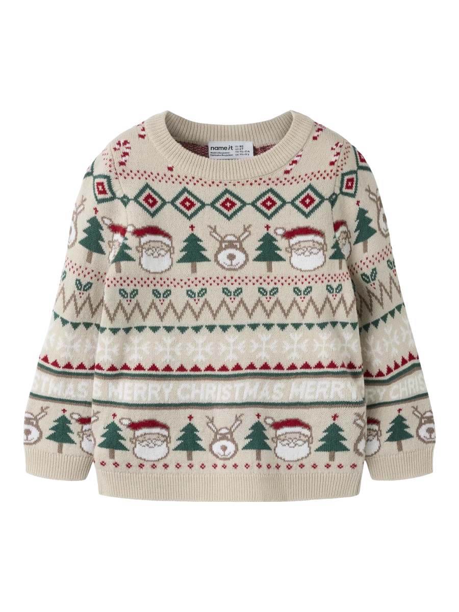 name it mini RALKOS strikkegenser - Peyote | Torgunns Barneklær AS