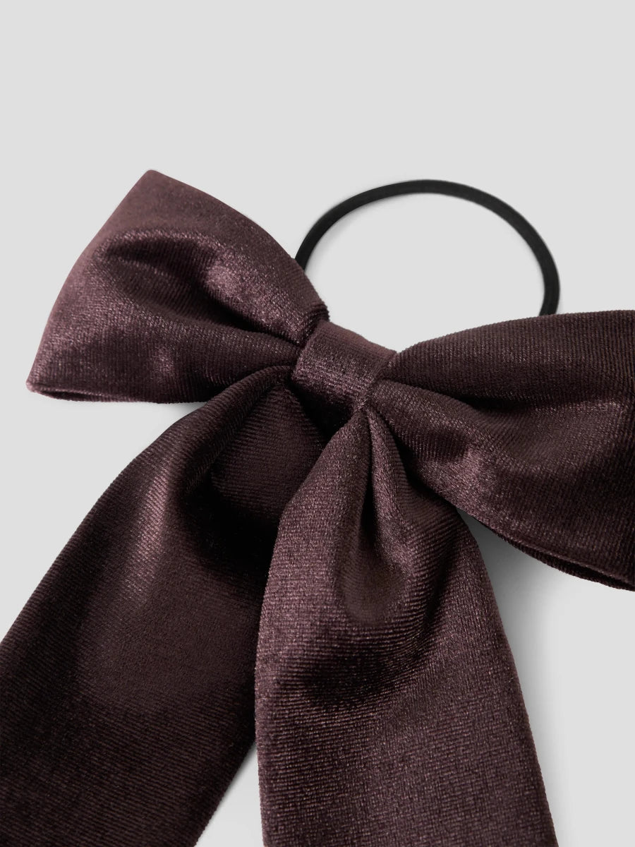 name it mini RELVET hårsløyfe - Chocolate Plum | Torgunns Barneklær AS
