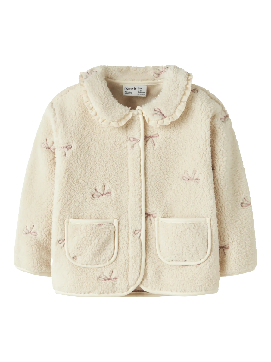 name it mini RISA teddycardigan - Birch | Torgunns Barneklær AS