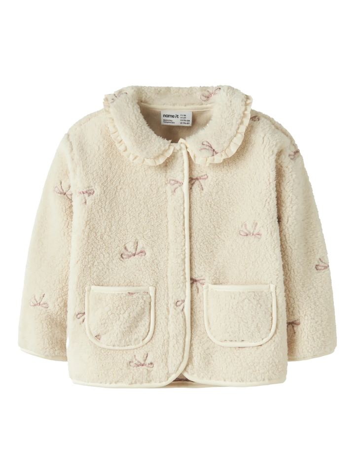 name it mini RISA teddycardigan - Birch | Torgunns Barneklær AS