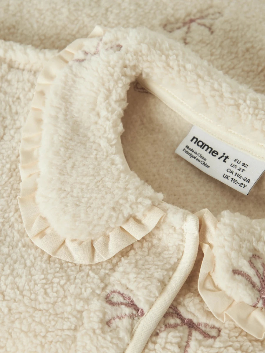 name it mini RISA teddycardigan - Birch | Torgunns Barneklær AS