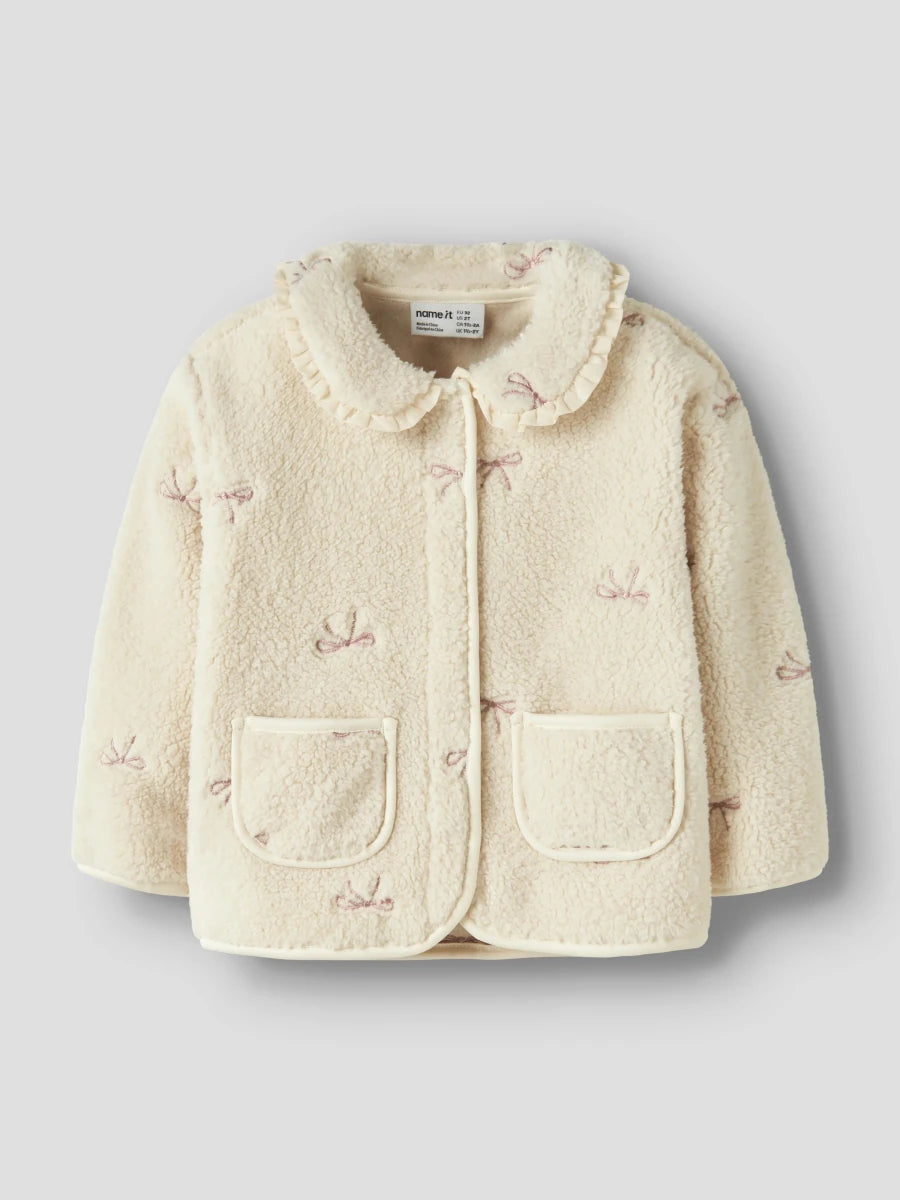 name it mini RISA teddycardigan - Birch | Torgunns Barneklær AS
