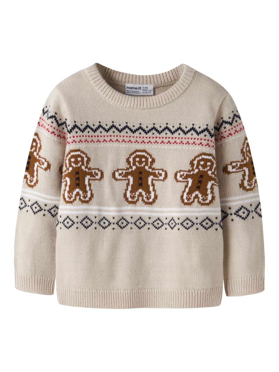name it mini RISMAS julegenser - Peyote Melange | Torgunns Barneklær AS