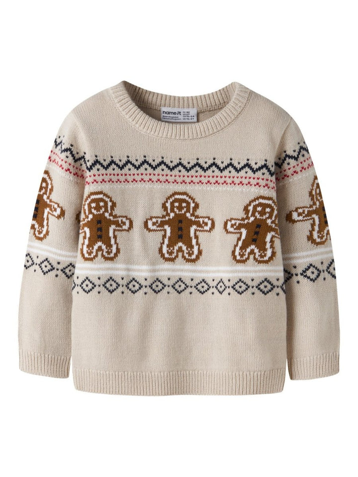 name it mini RISMAS Julegenser - Peyote Melange | Torgunns Barneklær AS