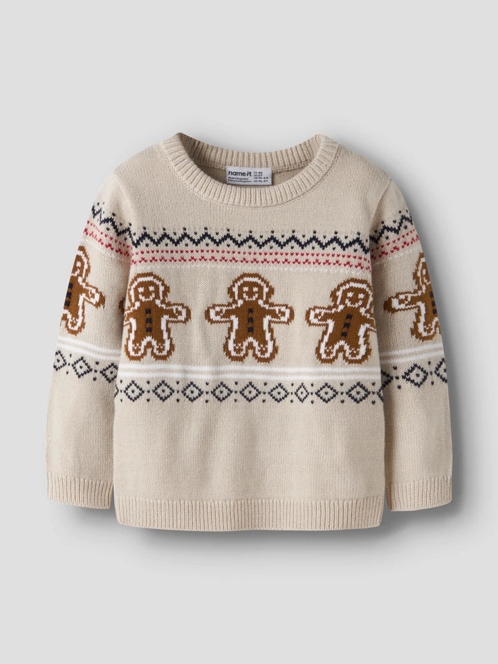 name it mini RISMAS julegenser - Peyote Melange | Torgunns Barneklær AS